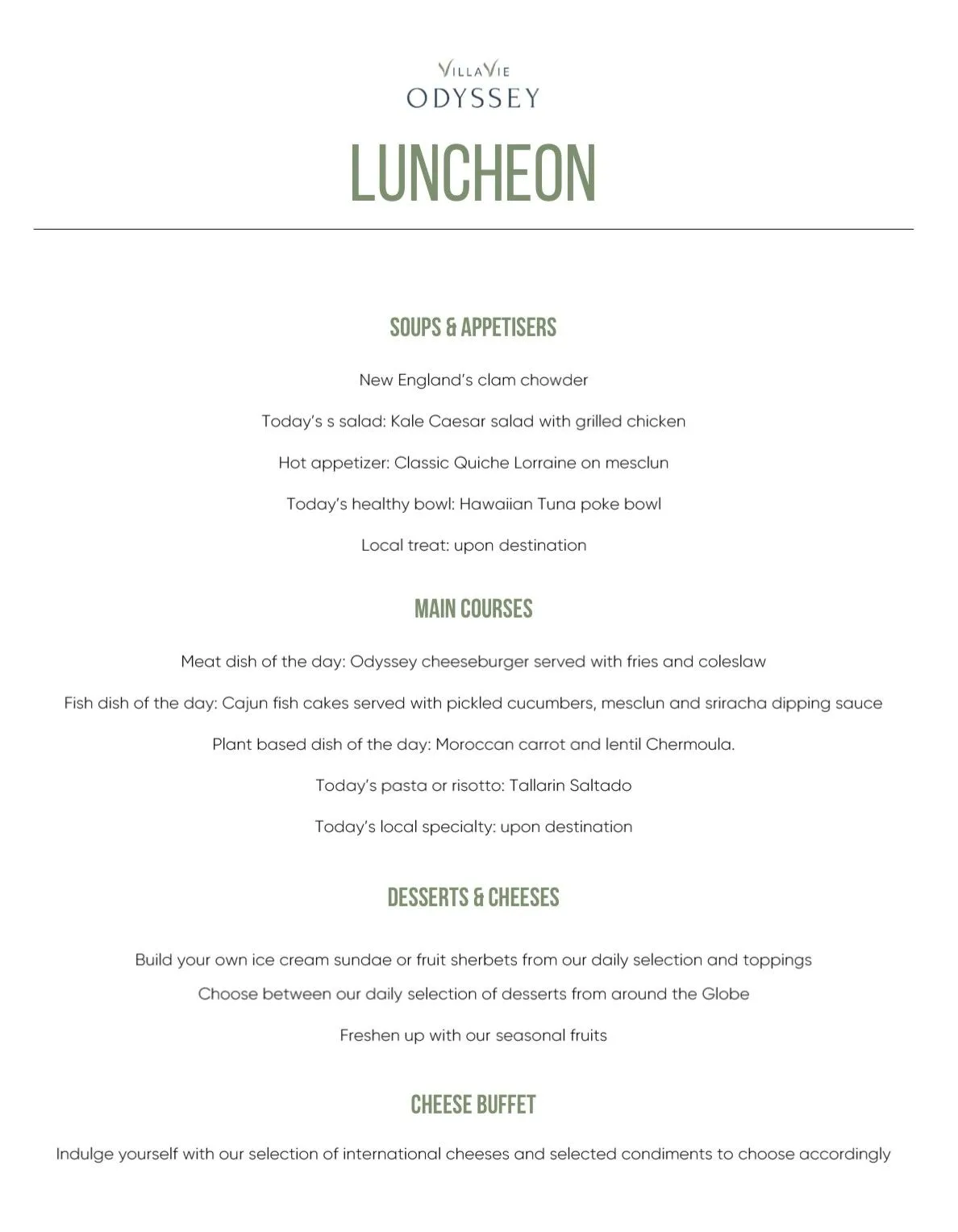 Sample Day on Ship Schedules